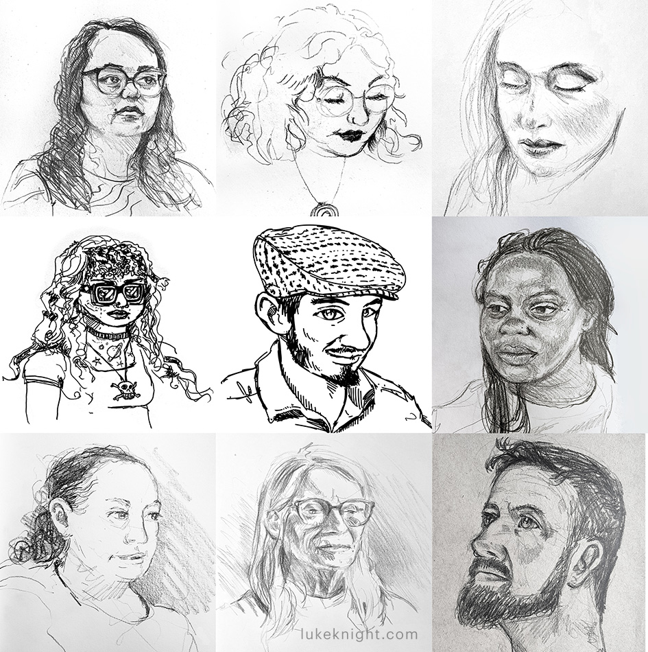 Portraits 3x3 Grid
