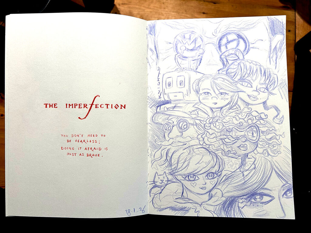 The Imperfection - Double Sketchbook Page